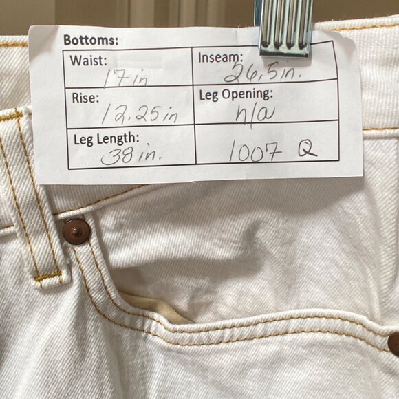 Elizabeth & James High Rise Vintage Straight Jeans in Cream White , Size 14/32 - Picture 3 of 8